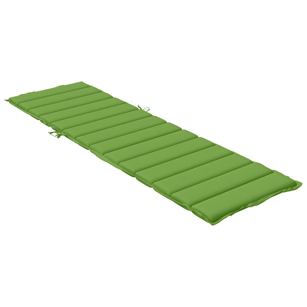 Sun Lounger with Green Mélange Cushion 200x60x4cm Fabric