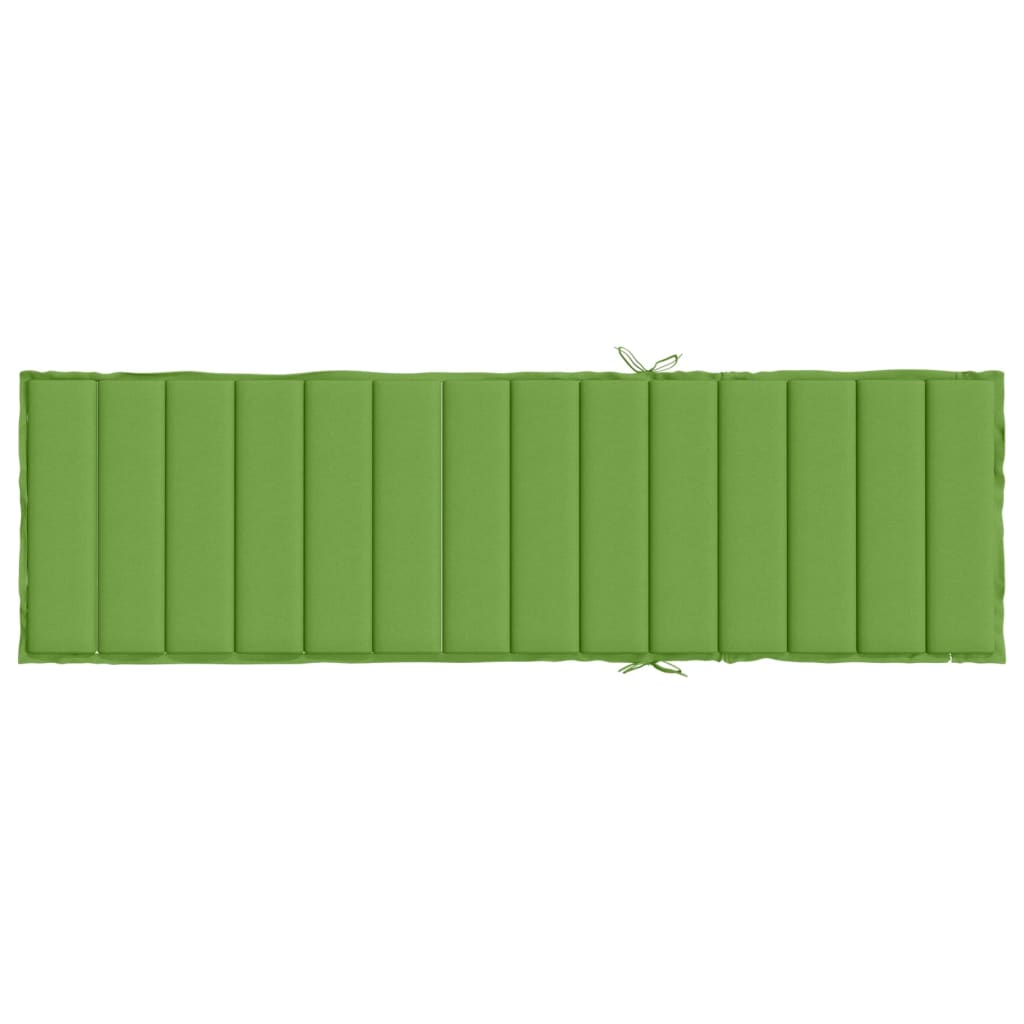Sun Lounger with Green Mélange Cushion 200x60x4cm Fabric