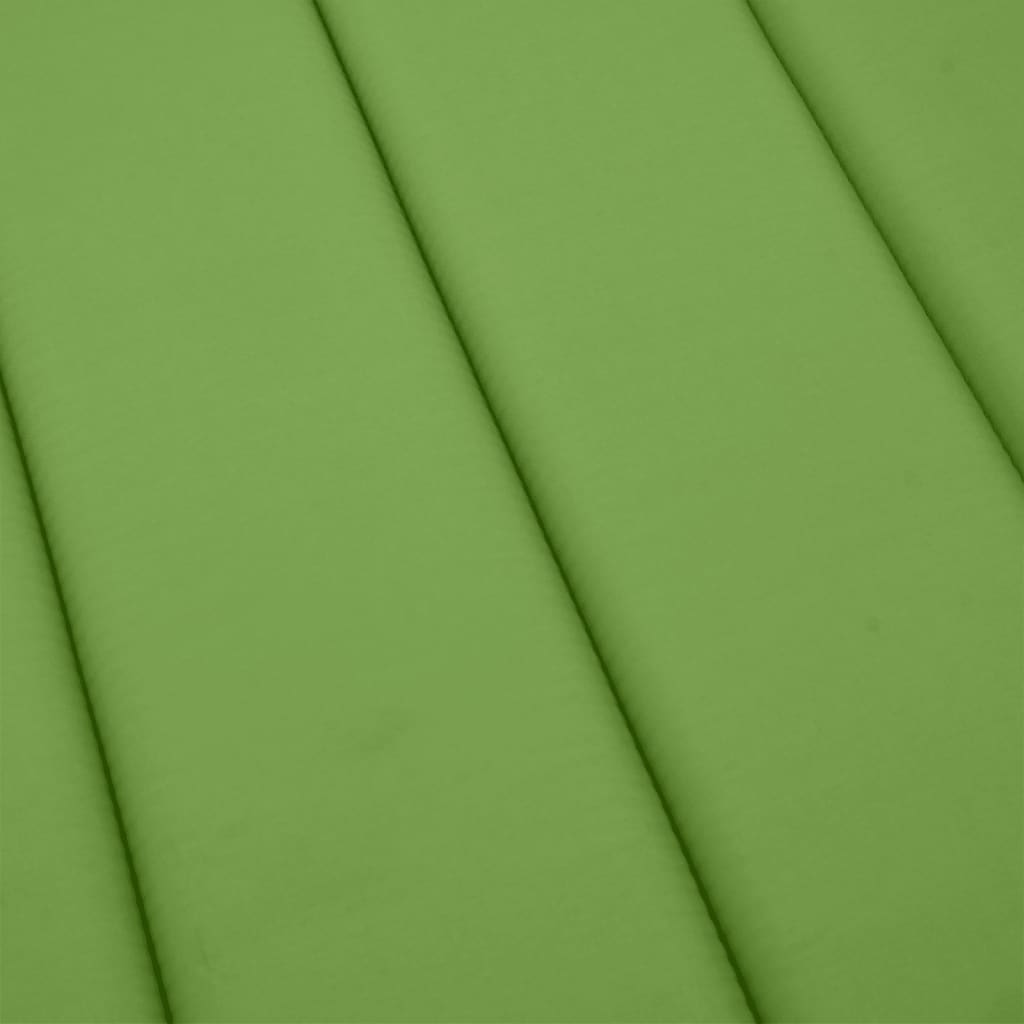 Lettino Prendisole con Cuscino Verde Mélange 200x60x4cm Tessuto