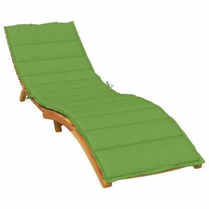 Sun Lounger with Green Mélange Cushion 200x60x4cm Fabric