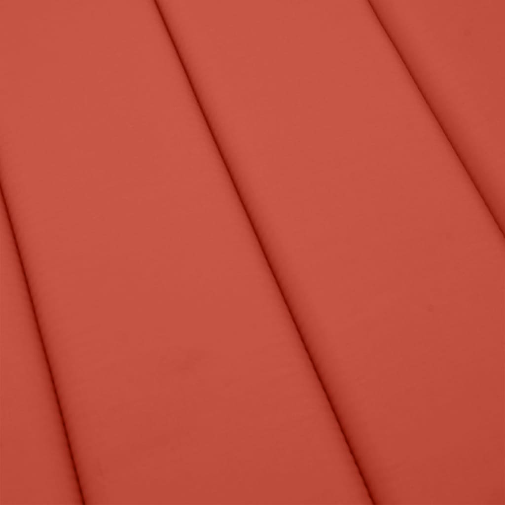 Lettino Prendisole con Cuscino Rosso Mélange 200x60x4cm Tessuto