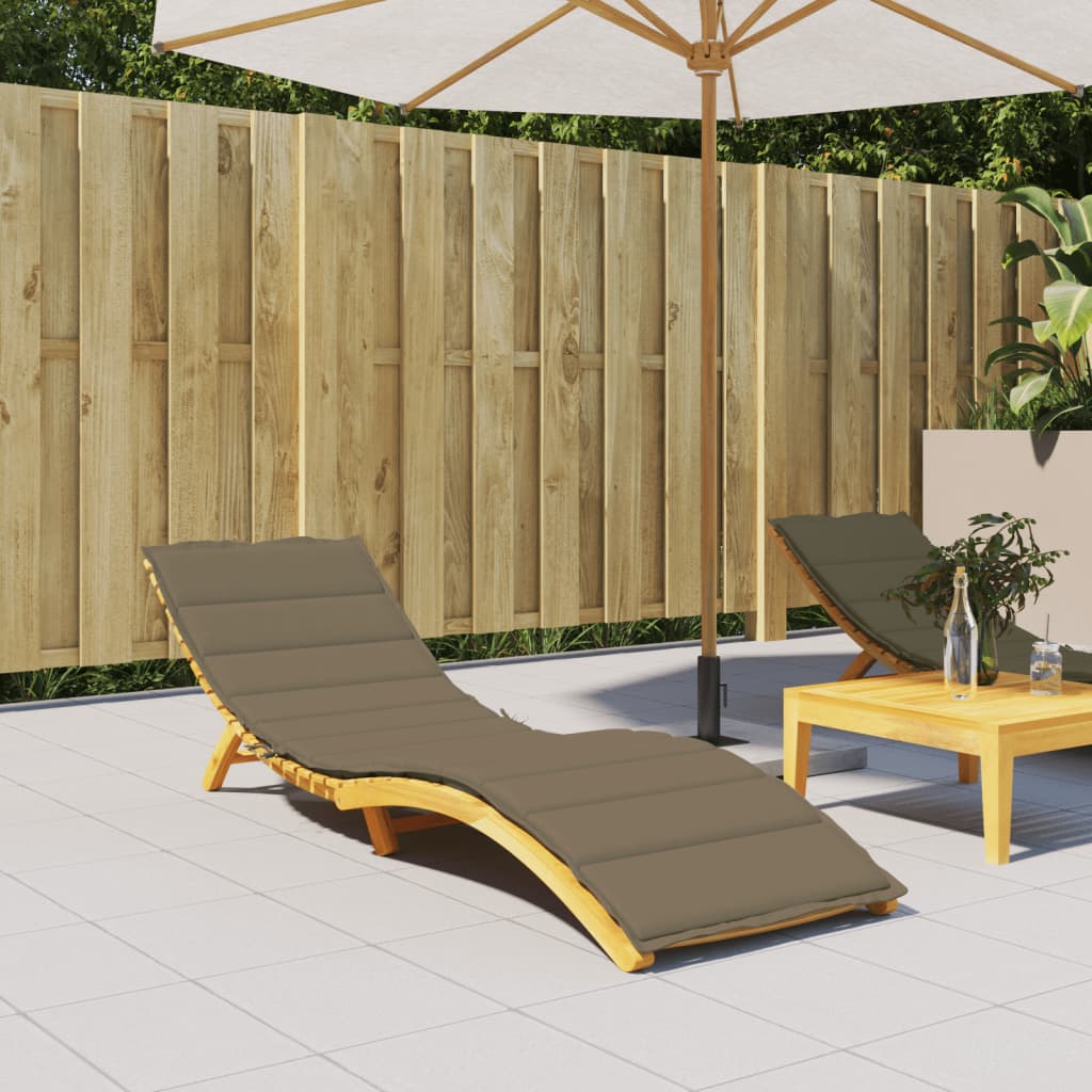 Sun lounger with dove gray mélange cushion 200x60x4 cm