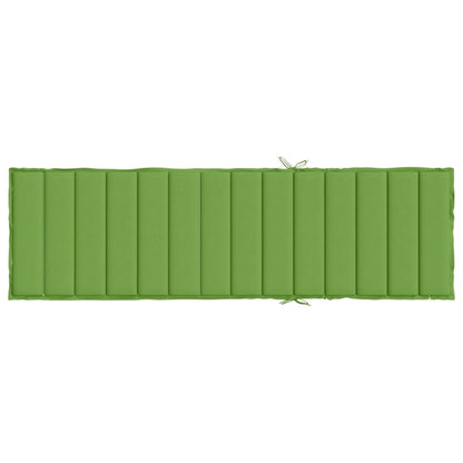 Lettino Prendisole con Cuscino Verde Mélange 200x70x4cm Tessuto