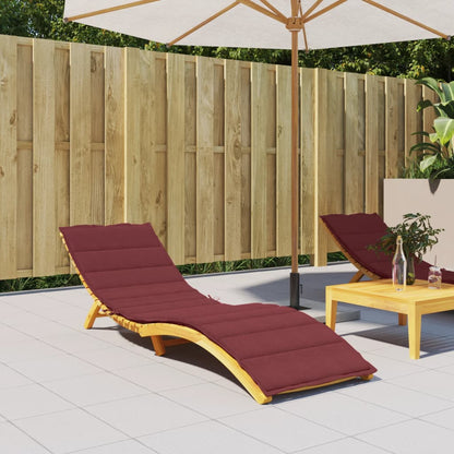 Sun Lounger with Cushion Wine Red Mélange 200x70x4cm