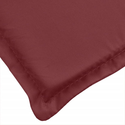 Lettino Prendisole con Cuscino Rosso Vino Mélange 200x70x4cm