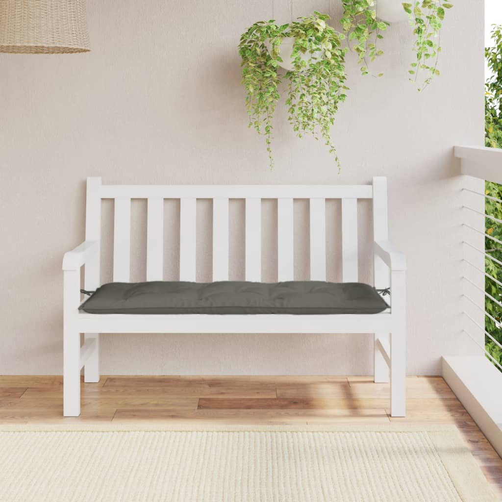Garden Bench Cushion Dark Gray Mélange 120x50x7 cm Fabric