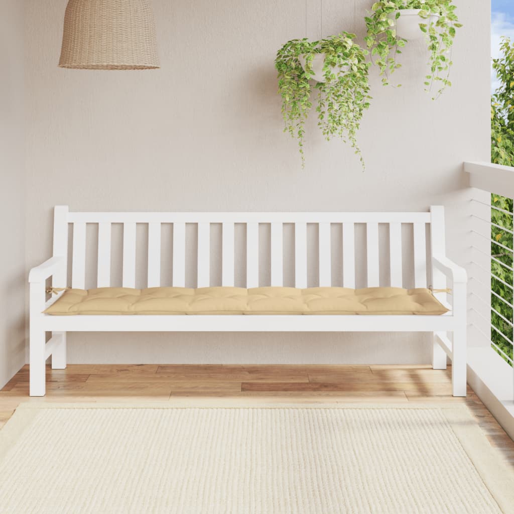 Cuscino per Panca da Giardino Beige Mélange 200x50x7 cm Tessuto | homemem39