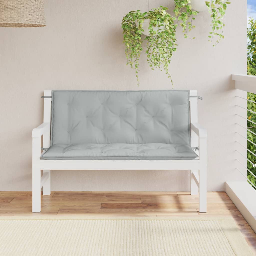 Garden Bench Cushions 2pcs Light Gray Mélange 120x50x7cm