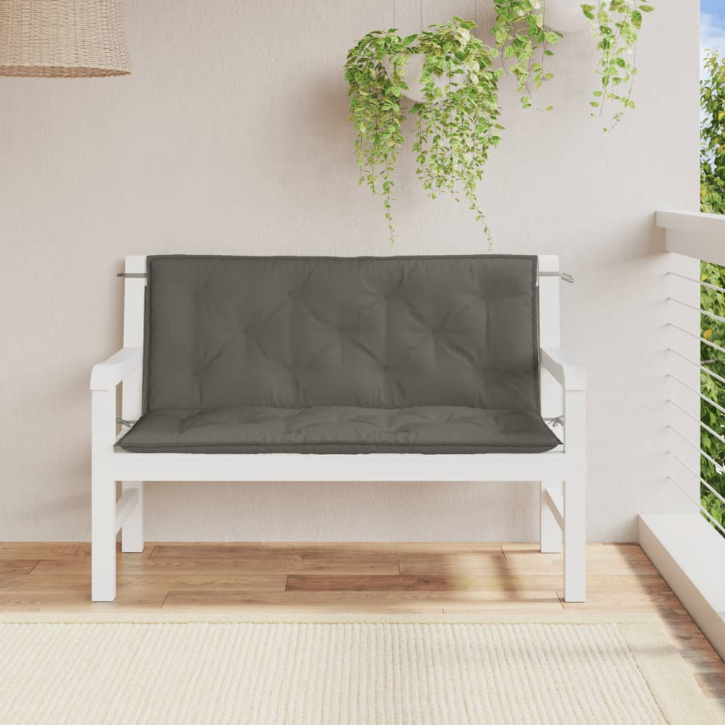 Garden Bench Cushions 2pcs Dark Gray Mélange 120x50x7 cm