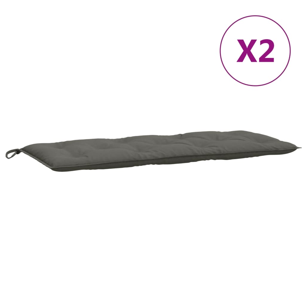 Garden Bench Cushions 2pcs Dark Gray Mélange 120x50x7 cm