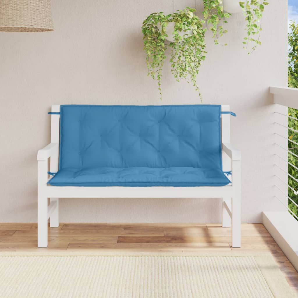 Garden Bench Cushions 2pcs Blue Mélange 120x50x7 cm in Fabric