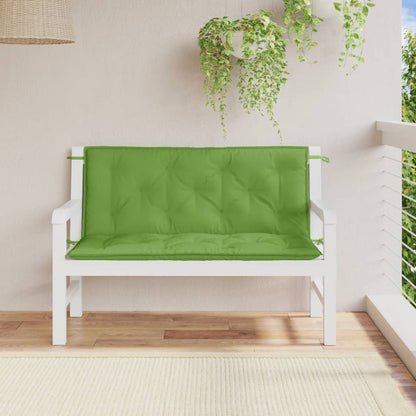 Cuscini Panca Giardino 2pz Verde Mélange 120x50x7 cm Tessuto