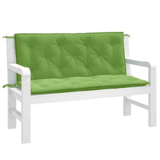 Garden Bench Cushions 2pcs Mélange Green 120x50x7 cm Fabric
