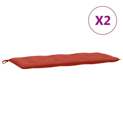 Cuscini Panca Giardino 2pz Rosso Mélange 120x50x7 cm Tessuto