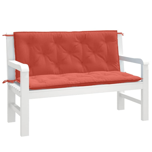 Garden Bench Cushions 2pcs Mélange Red 120x50x7 cm Fabric