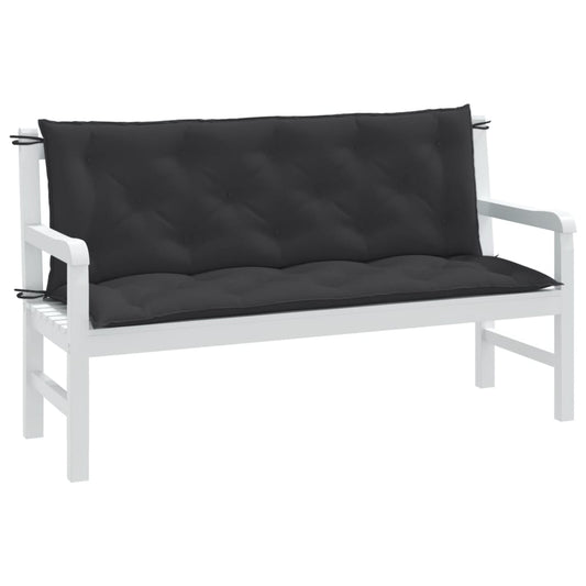 Garden Bench Cushions 2pcs Anthracite Mélange 150x50x7cm Fabric