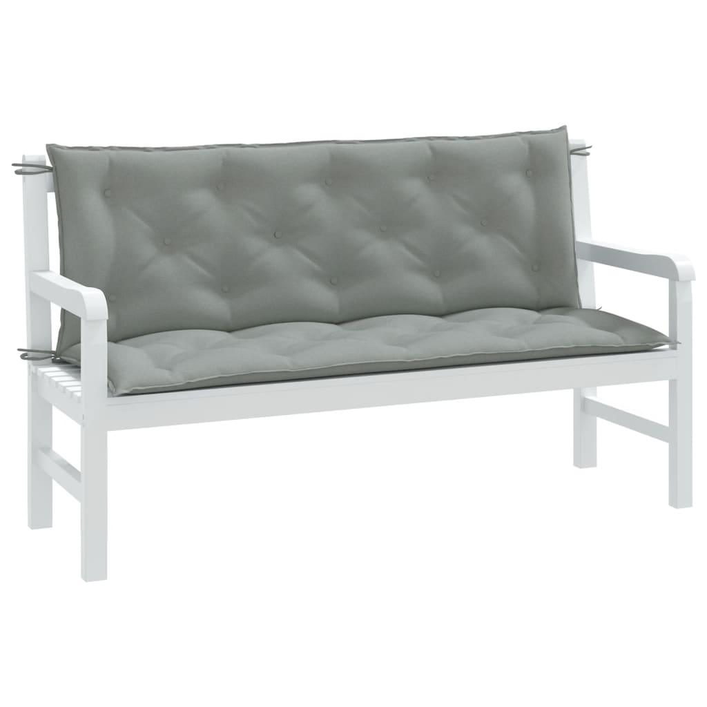 Garden Bench Cushions 2pcs Light Gray Mélange 150x50x7 cm