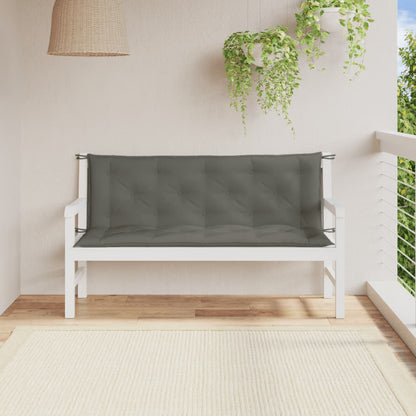Garden Bench Cushions 2pcs Dark Gray Mélange 150x50x7 cm