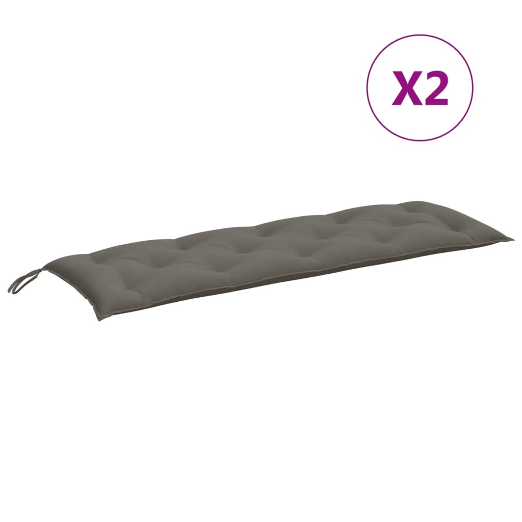 Garden Bench Cushions 2pcs Dark Gray Mélange 150x50x7 cm