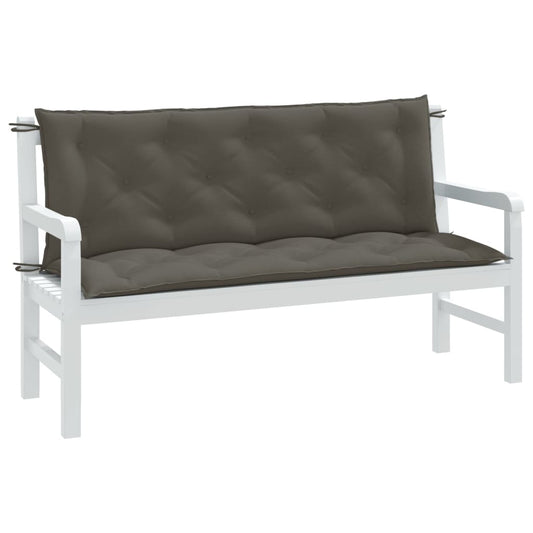 Garden Bench Cushions 2pcs Dark Gray Mélange 150x50x7 cm