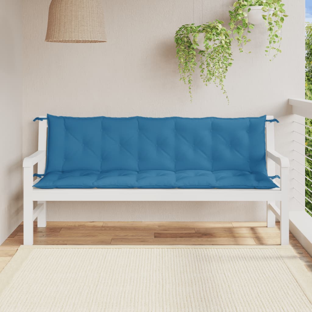 Cuscini Panca Giardino 2pz Blu Mélange 180x50x7 cm Tessuto | homemem39