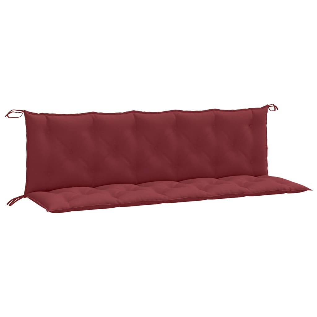 Cuscini Panca Giardino 2pz Rosso Vino Mélange 180x50x7 cm | homemem39