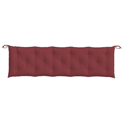 Cuscini Panca Giardino 2pz Rosso Vino Mélange 180x50x7 cm | homemem39