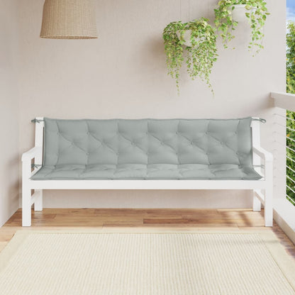 Cuscini Panca Giardino 2pz Grigio Chiaro Mélange 200x50x7 cm - homemem39