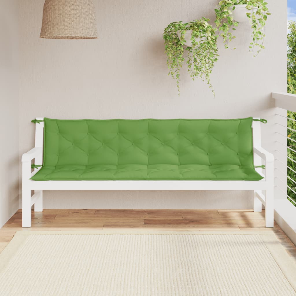 Garden Bench Cushions 2pcs Mélange Green 200x50x7 cm Fabric
