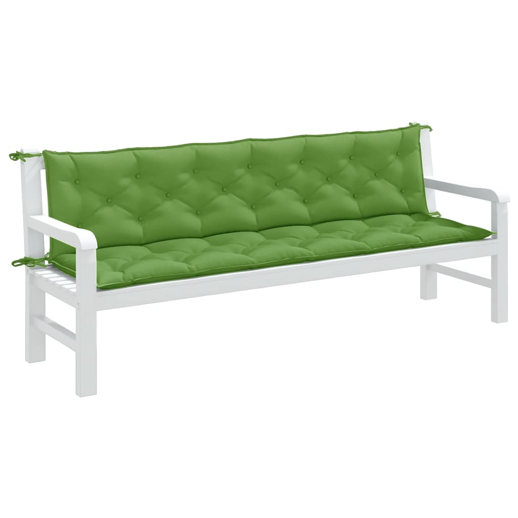 Garden Bench Cushions 2pcs Mélange Green 200x50x7 cm Fabric