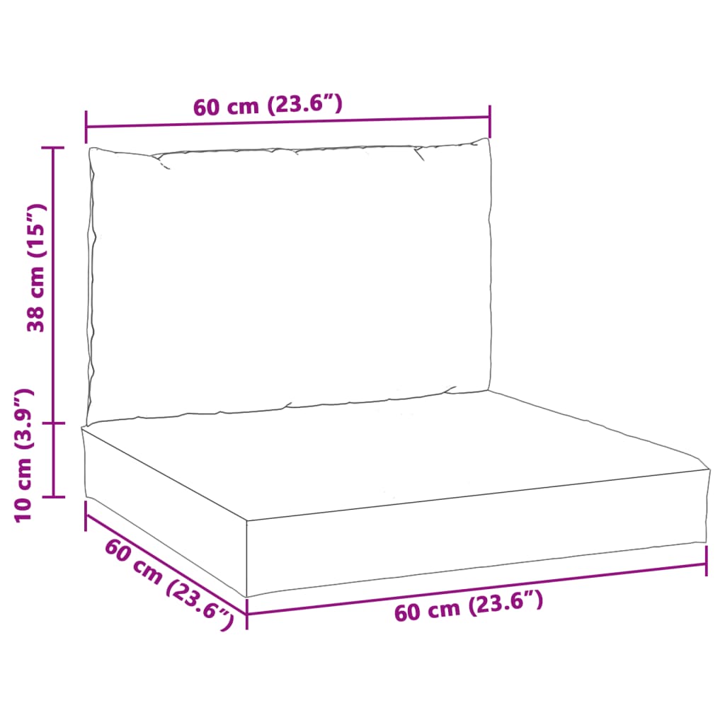 Cuscini per Pallet 2 pz Antracite Mélange in Tessuto