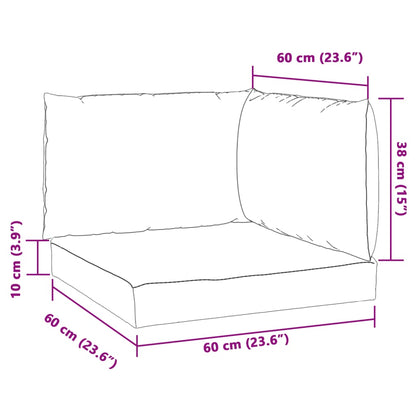 Cuscini per Pallet 3 pz Blu Mélange in Tessuto