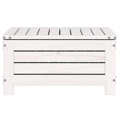 Poggiapiedi da Giardino con Cuscino Legno Massello Pino Bianco