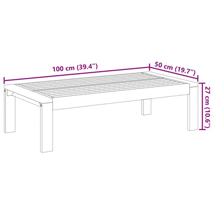 Tavolo da Giardino 100x50x27 cm in Legno Massello di Acacia | homemem39