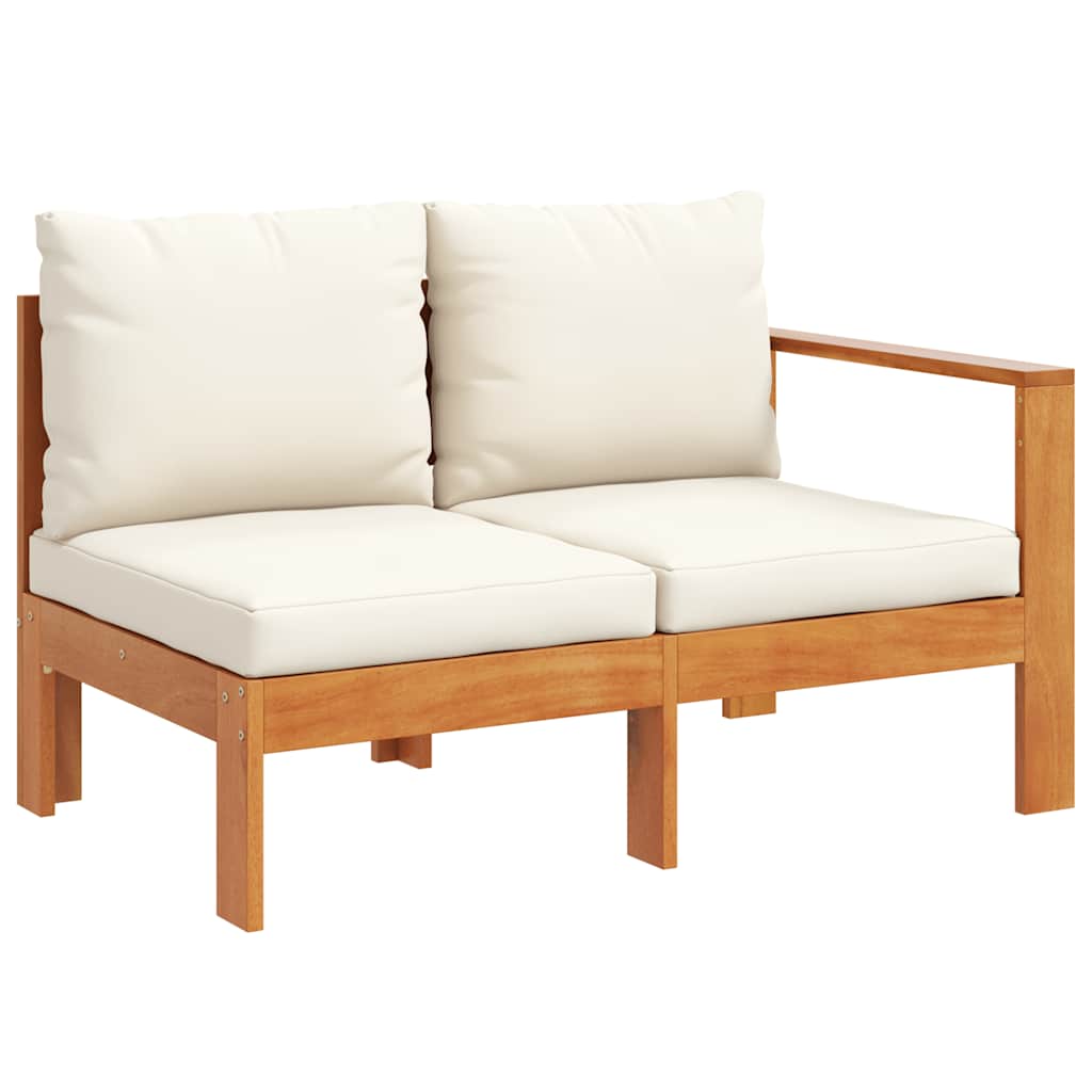 Divano Giardino con 1 Bracciolo 2 Posti Legno Massello Acacia | homemem39