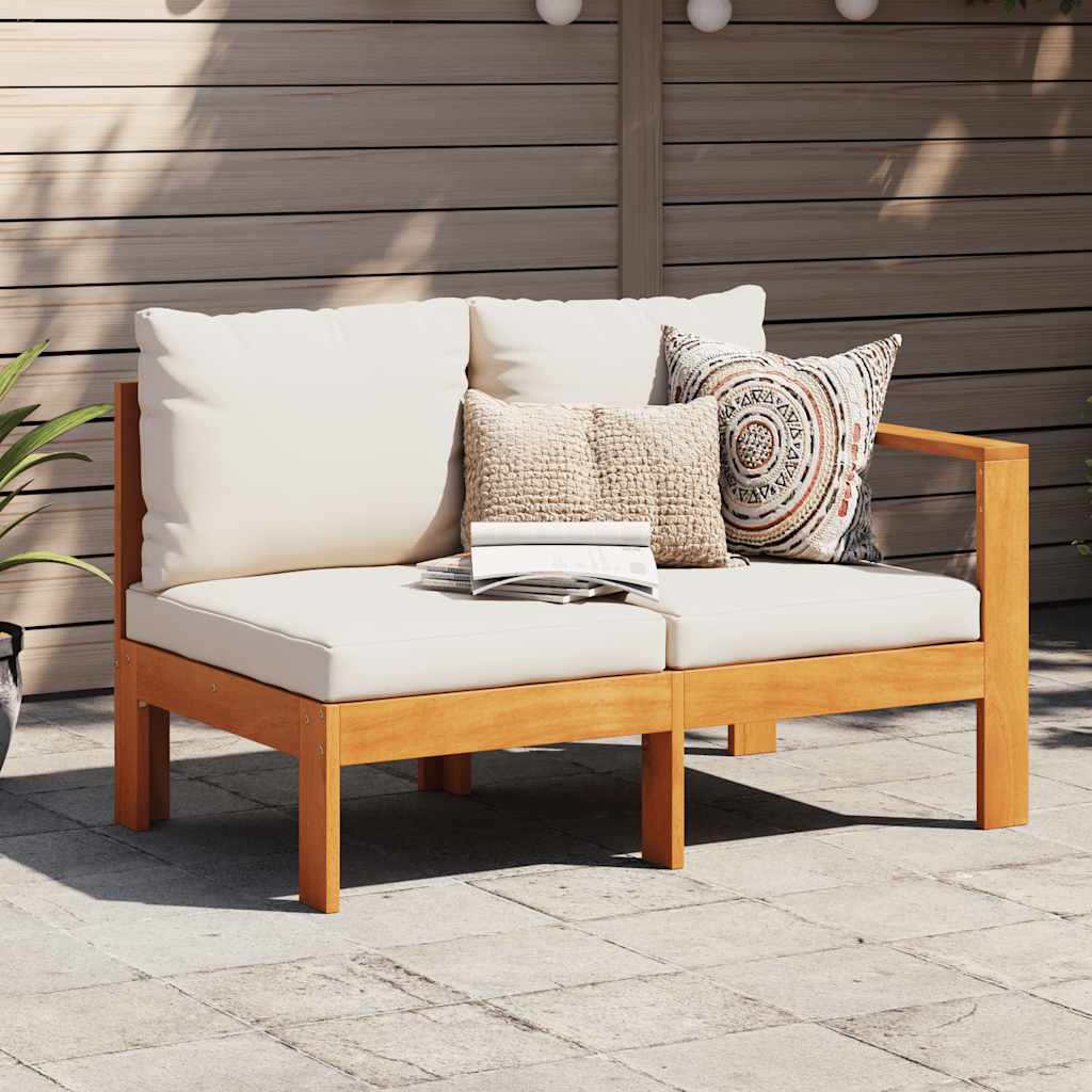 Divano Giardino con 1 Bracciolo 2 Posti Legno Massello Acacia | homemem39