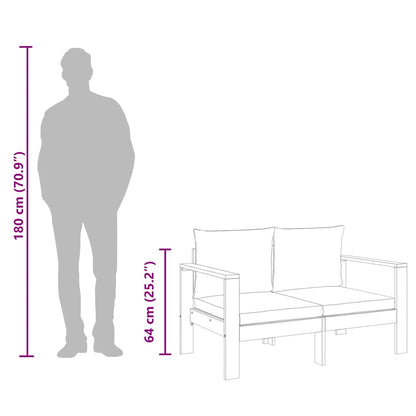 Divano da Giardino con Cuscini 2 Posti Legno Massello di Acacia - homemem39