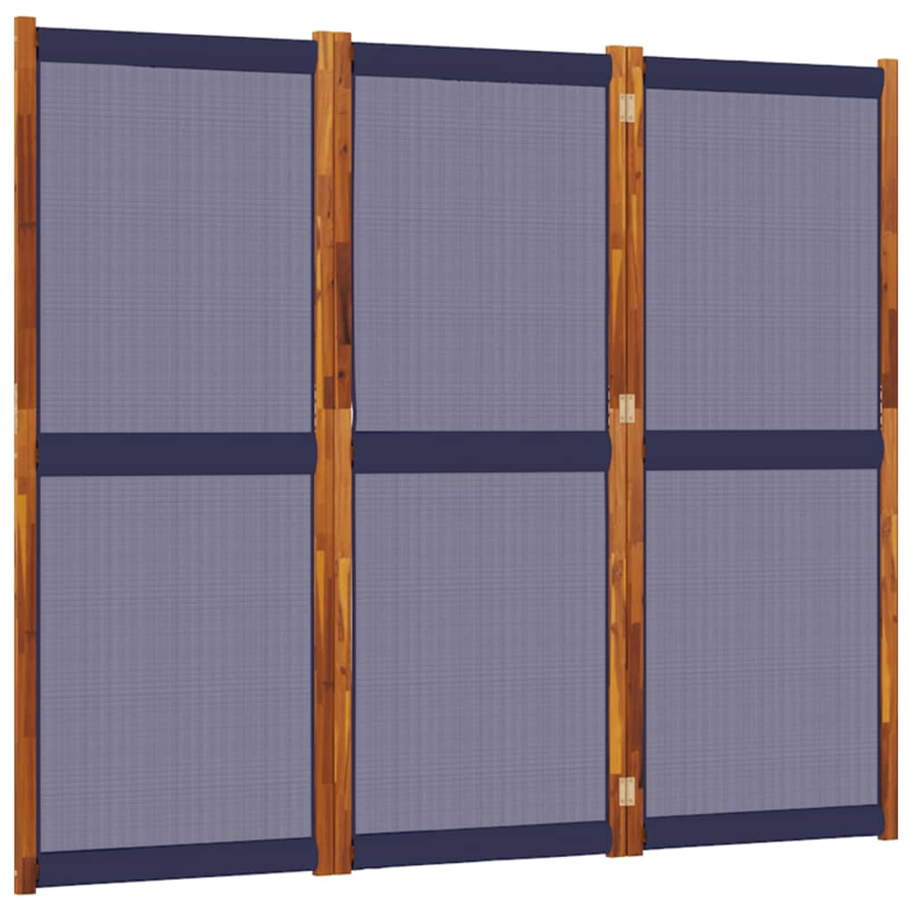 Dark Blue 3-Panel Divider 210x180 cm