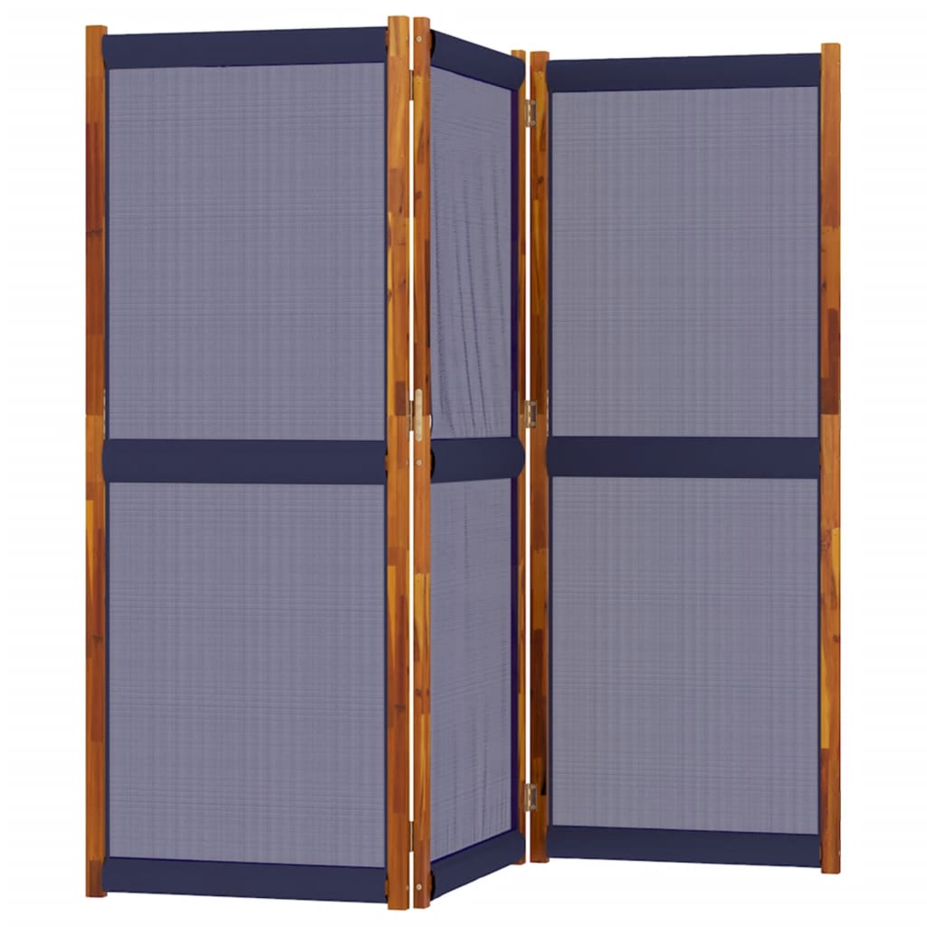 Dark Blue 3-Panel Divider 210x180 cm