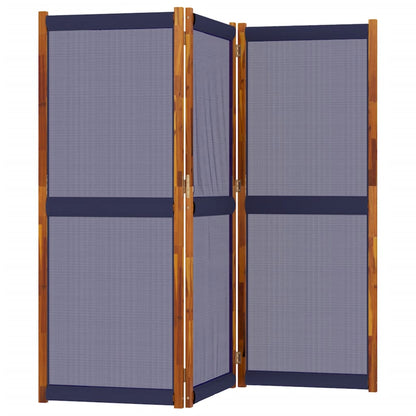 Dark Blue 3-Panel Divider 210x180 cm