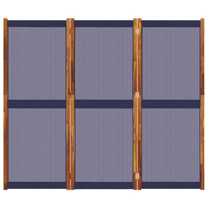 Dark Blue 3-Panel Divider 210x180 cm