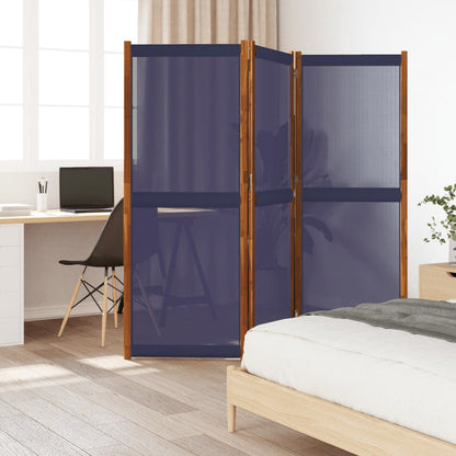 Dark Blue 3-Panel Divider 210x180 cm