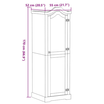 Armadio Corona 55x52x170 cm in Legno Massello di Pino