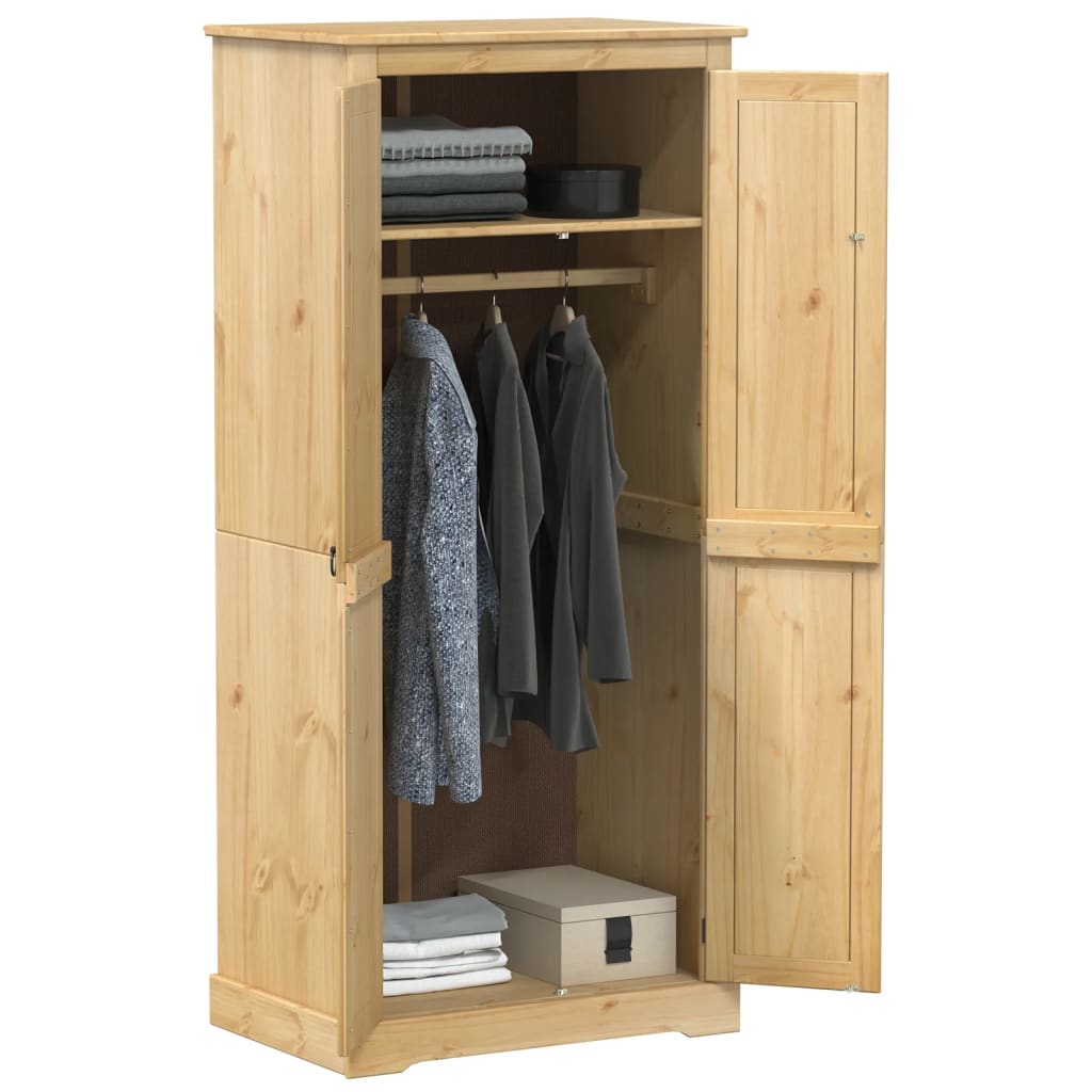 Corona wardrobe 76x50x170 cm in solid pine wood