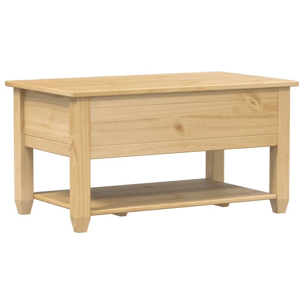 Tavolino con Cassetti Corona 85x50x45 cm Legno Massello di Pino | homemem39