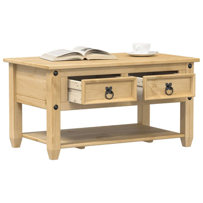 Tavolino con Cassetti Corona 85x50x45 cm Legno Massello di Pino | homemem39