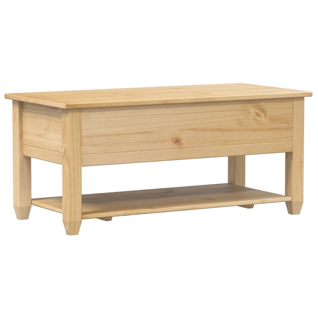 Tavolino con Cassetti Corona 100x48x45cm Legno Massello di Pino | homemem39