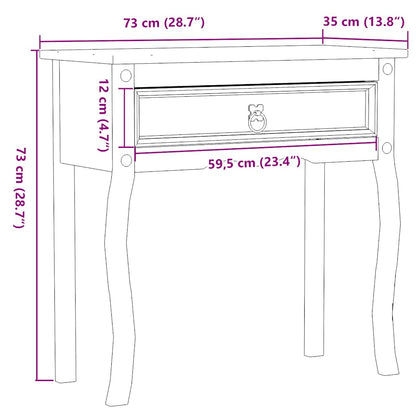 Tavolino Consolle Corona 73x35x73 cm in Legno Massello di Pino | homemem39