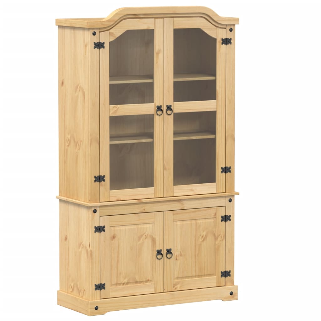 Corona display cabinet 103.5x42x180 cm in solid pine wood