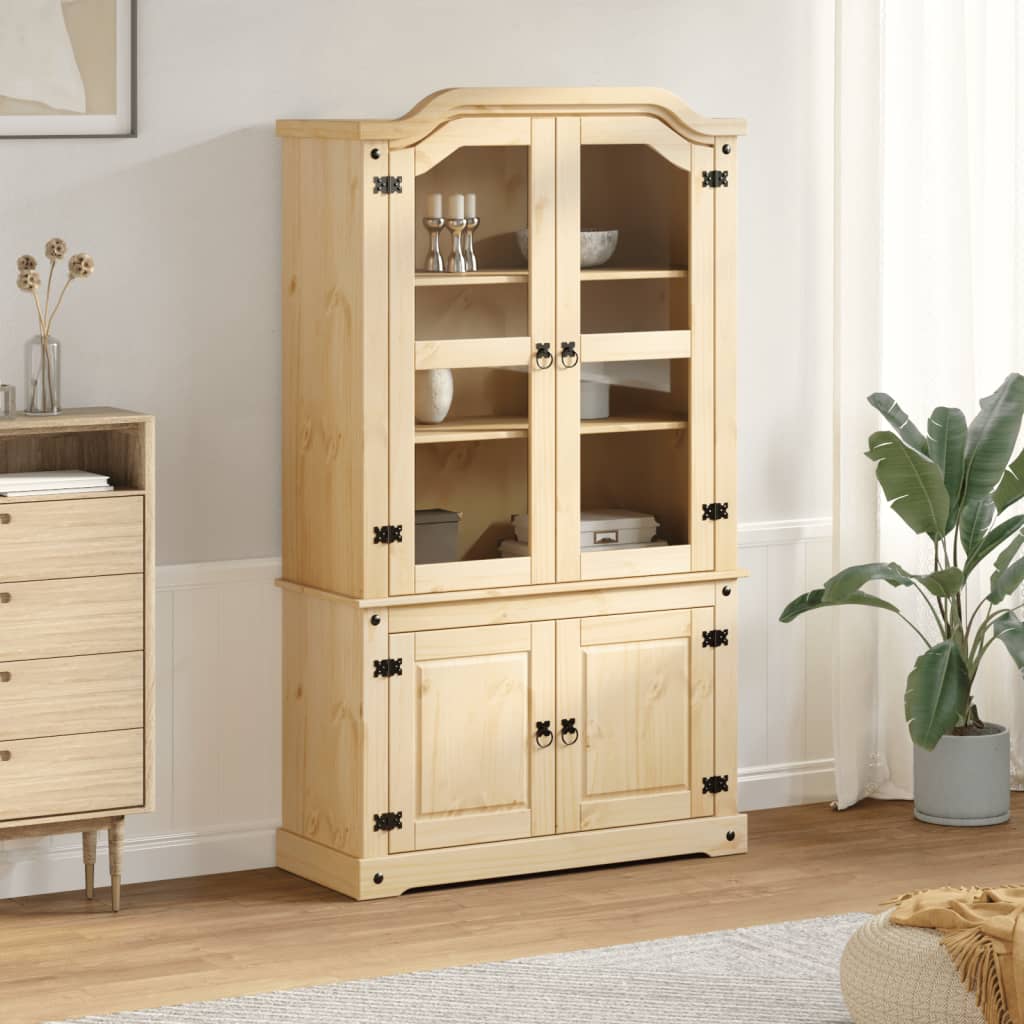 Corona display cabinet 103.5x42x180 cm in solid pine wood